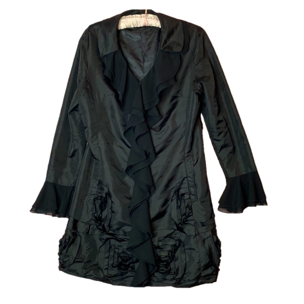 🌷 Samuel Dong  🌷 Ruffle Flower Flare Dress Jacket